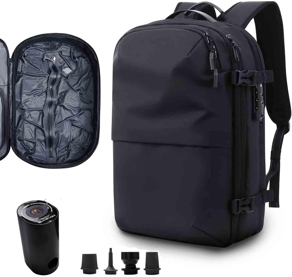 vacuum laptop backpack with vacuum pump anti-theft lock fits