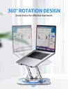 Foldable Laptop Stand, Height Adjustable with 360 Rotating Base