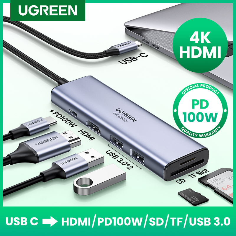Ugreen 6-in-1 USB-C Multifunction Adapter 2X USB-A HDMI