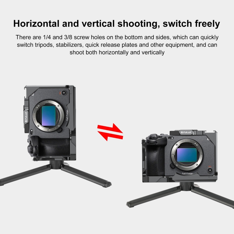 Puluz PU3111B FX30 / FX3 PULUZ Metal Camera Cage Stabilizer Rig with NOTA Slider(Black)