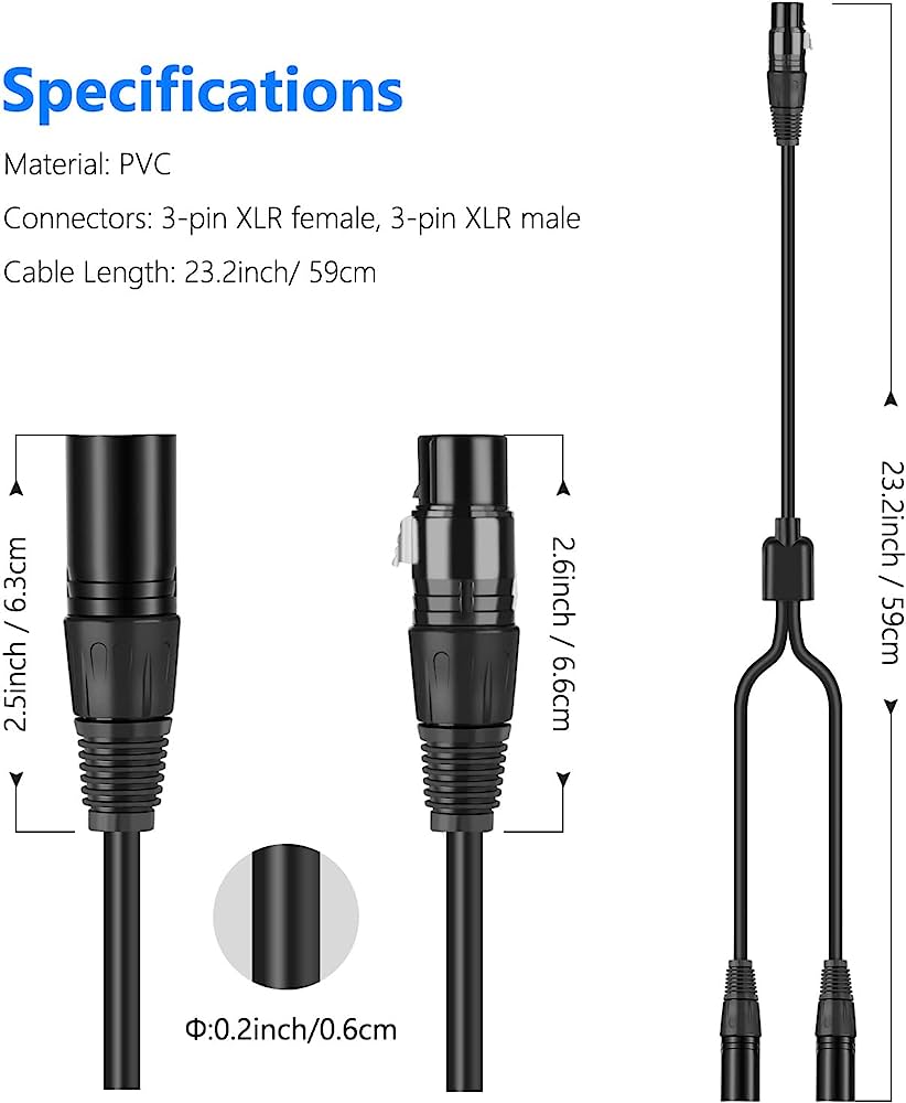 NEEWER 1 FEMALE TO 2 MALE XLR