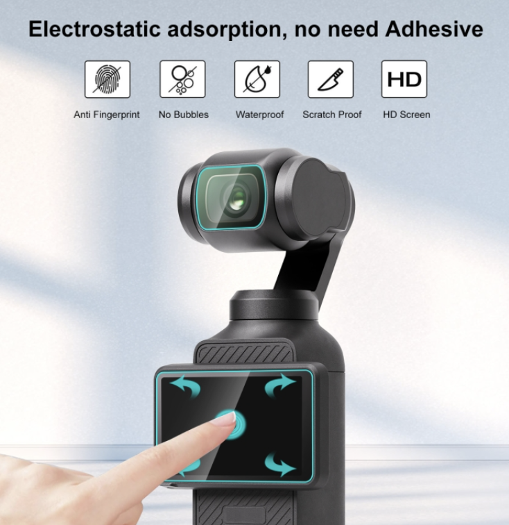 Puluz PU950T For DJI OSMO Pocket 3 PULUZ 9H 2.5D HD Tempered Glass Lens Protector + Screen Film (Transparent)