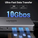 UGREEN 15965 USB C Hub 11-in1 Dock Dual HDMI 4K@60Hz Single 8K@30Hz 10Gbps Data Port 100W PD Gigabit Ethernet, SD/TF Card Reader