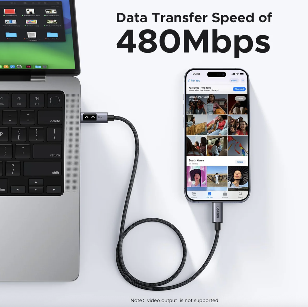 UGREEN Uno USB-C to USB-C Cable 100W 35501