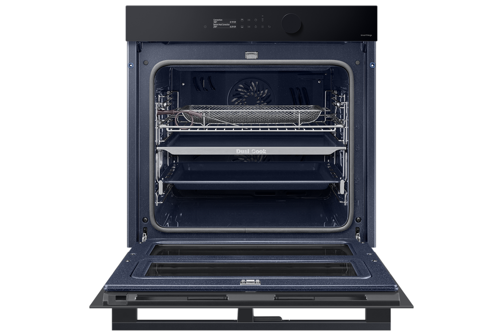 Samsung Oven Dual Cook NV7B5755SAK/U1 (76L Capacity, 3650W Output Power, 6 Power Levels, Dual Cook Flex, Wi-Fi Connectivity, Air Fry, Steam Clean, Pyrolytic Cleaning, Child Lock, A+ Energy Class)