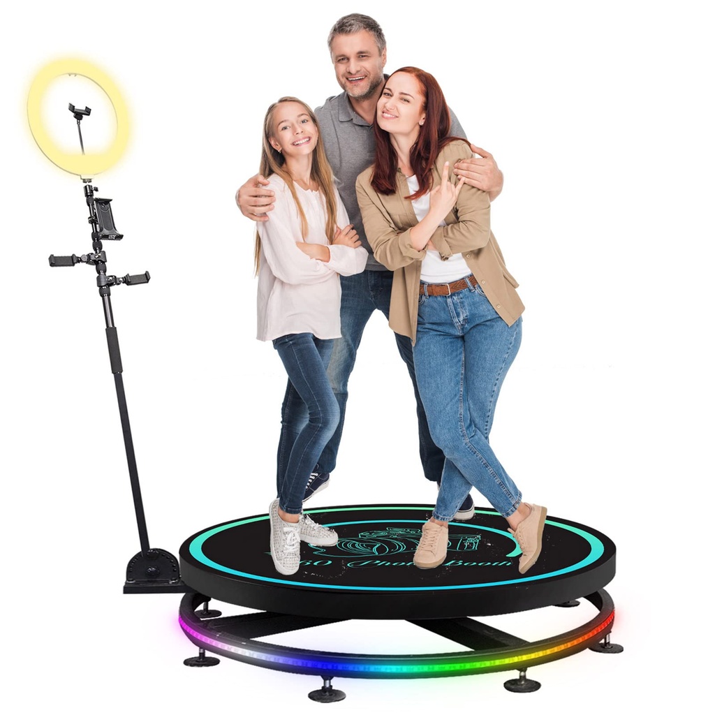 360 Photo Booth Spin Machine,360 Rotating Camera Booth Rental Adjustable Camera Stand