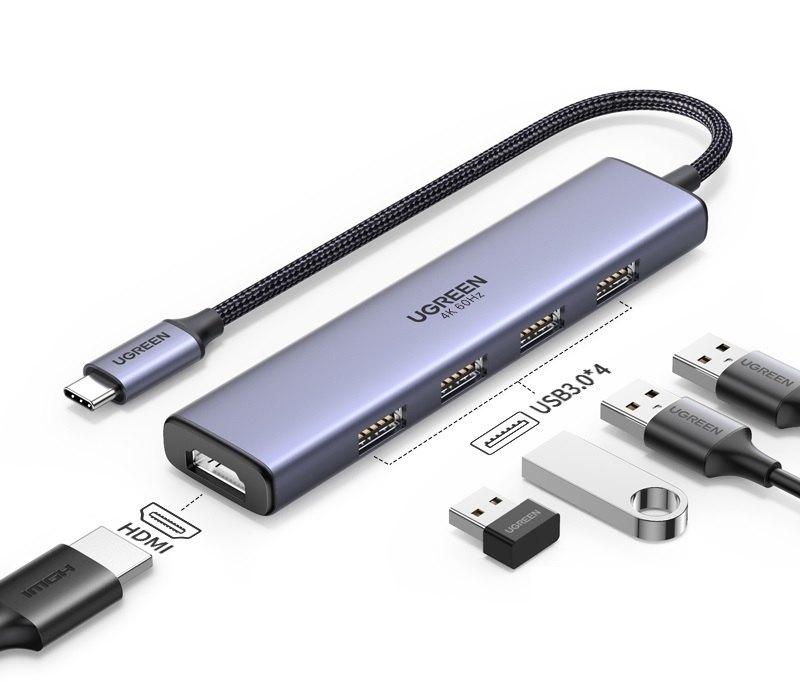 محول USB-C متعدد الوظائف 5 في 1 من UGREEN (15495/CM478)