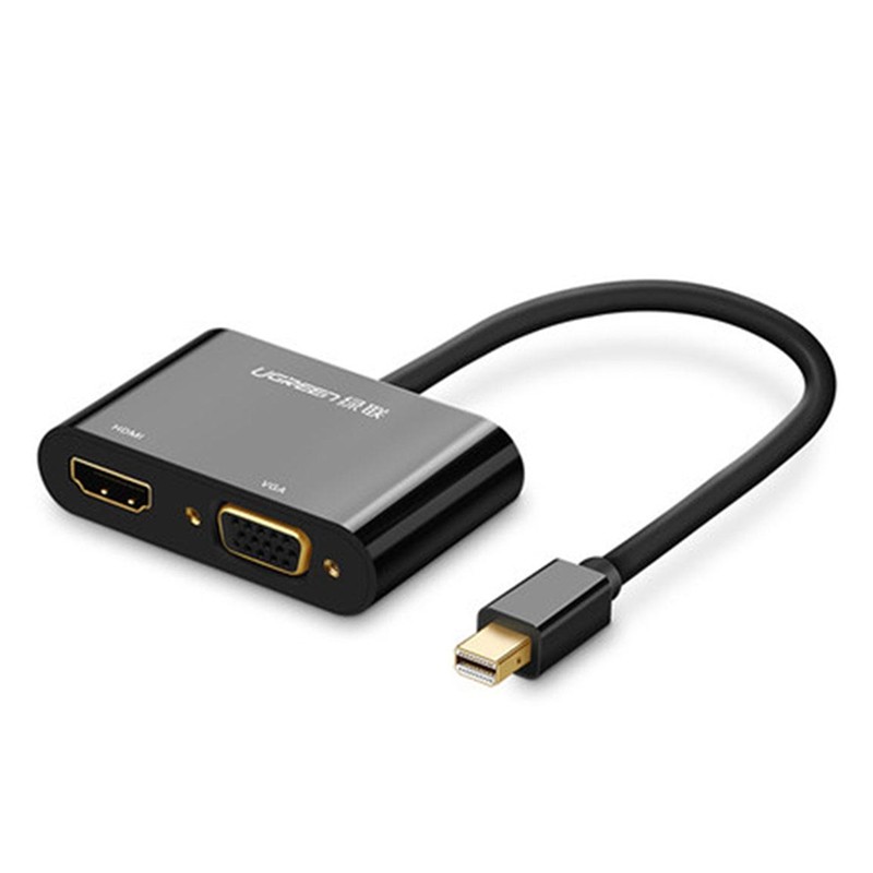 UGREEN 20422 Mini DisplayPort to HDMI and VGA Converter - Black