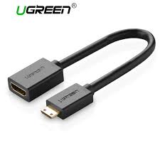 UGREEN 20137 Mini HDMI Male to HDMI Female Adapter Cable - 22cm