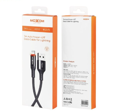 MOXOM LX-CB808M Lightning Data Cable with Auto Power-Off - 3A, 1.2 m