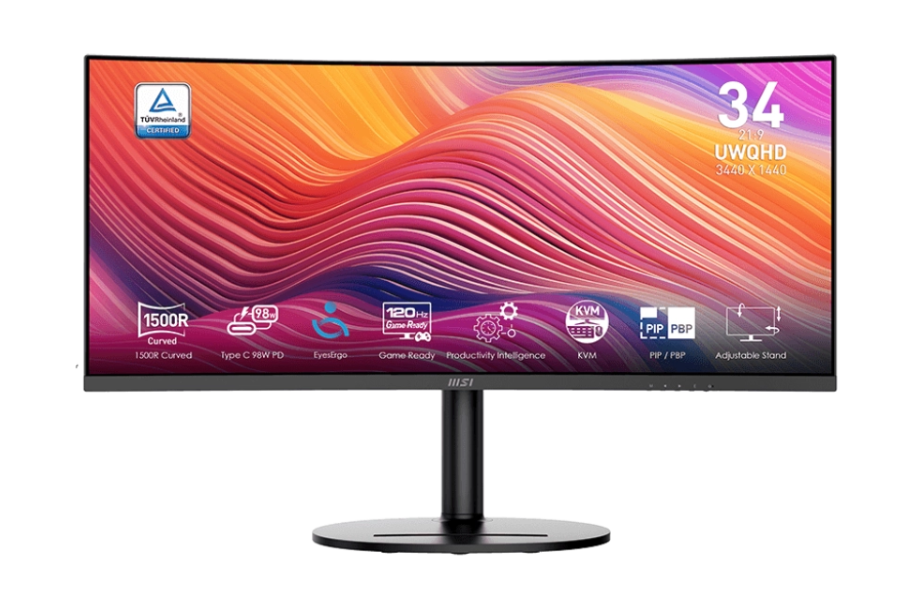 MSI Modern MD342CQP 34" UWQHD Curved Monitor - 3440x1440, 120Hz, USB-C 98W, KVM