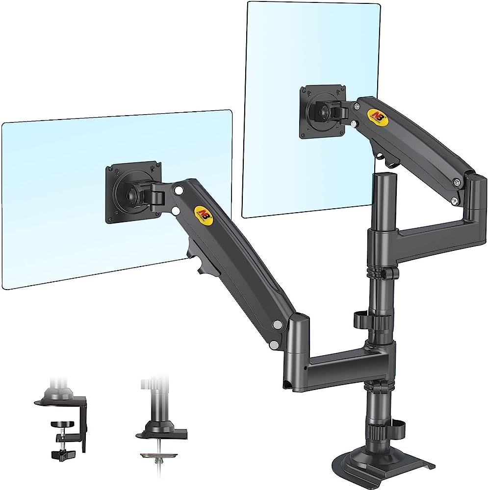 NB North Bayou H180 Dual Monitor Desk Mount Arm for 22"-32" Screens