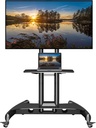 NB North Bayou AVA1800-70-1P Mobile TV Cart with Wheels for 55"-90" Displays (Black)