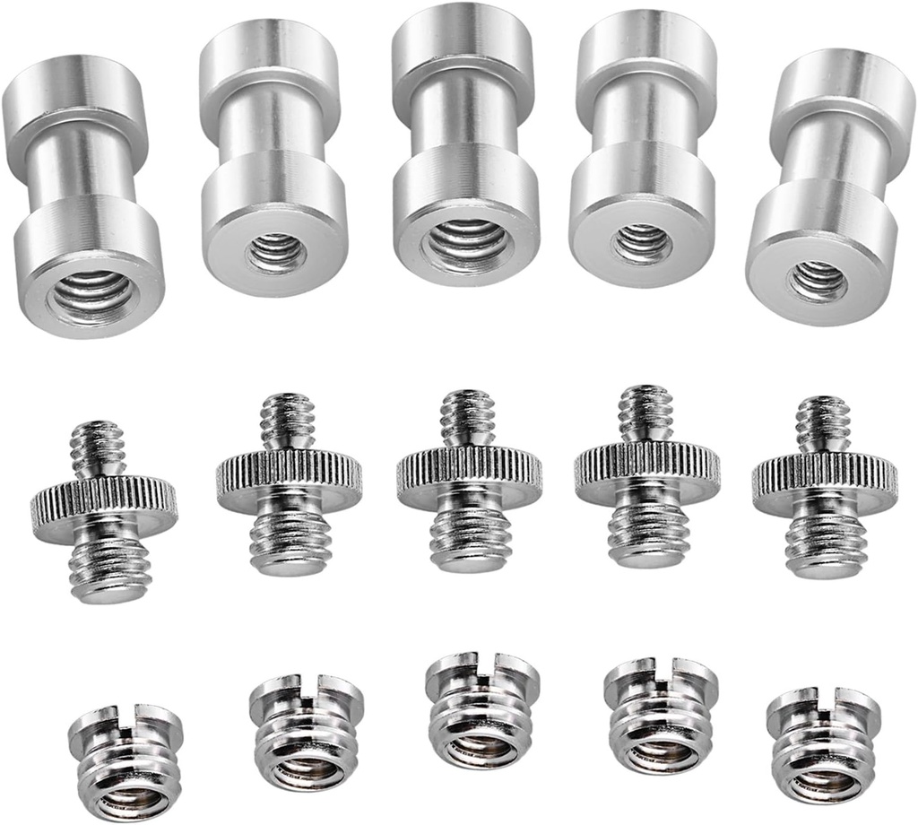 Neewer 15-Piece 1/4" and 3/8" Metal Threaded Screw Adapter Set