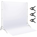 Neewer 2.8 x 4.6m Polyester Photography Backdrop - White (with 3 Clamps)