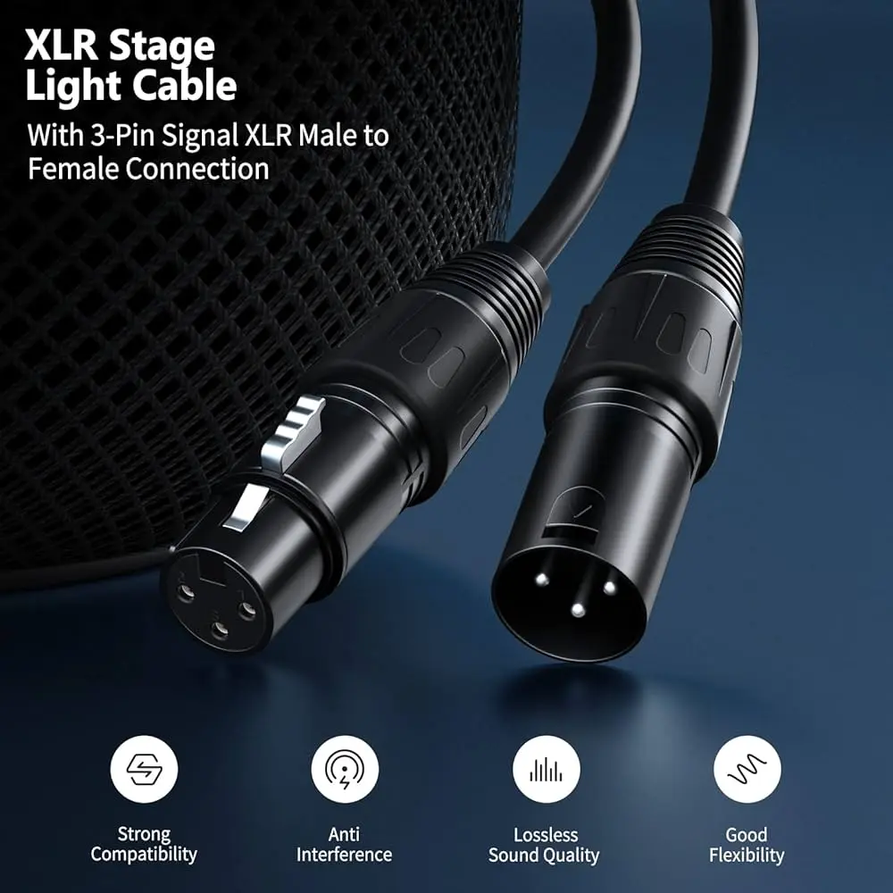 Neewer 2m XLR Audio Cable (3-Pin Male to Female)