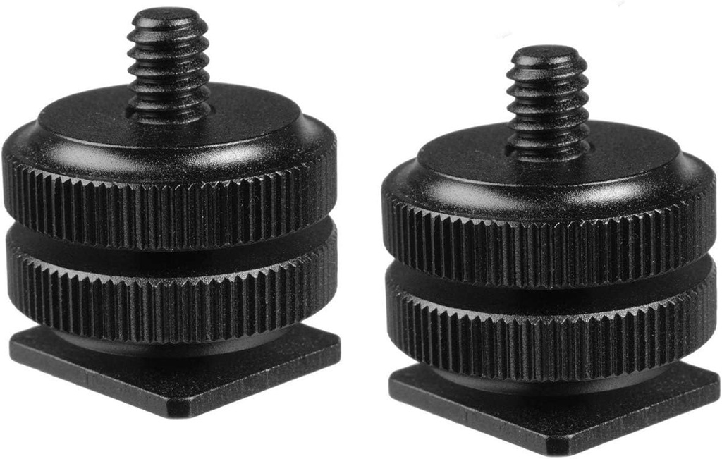 Neewer HW-08 1/4in Mount Adapter for Tripod Screw to Hot Shoe, 2-Pack (10098762)