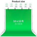 Neewer 3 x 3.6M Meters Chroma Green Backdrop with A-Clamps 10095162