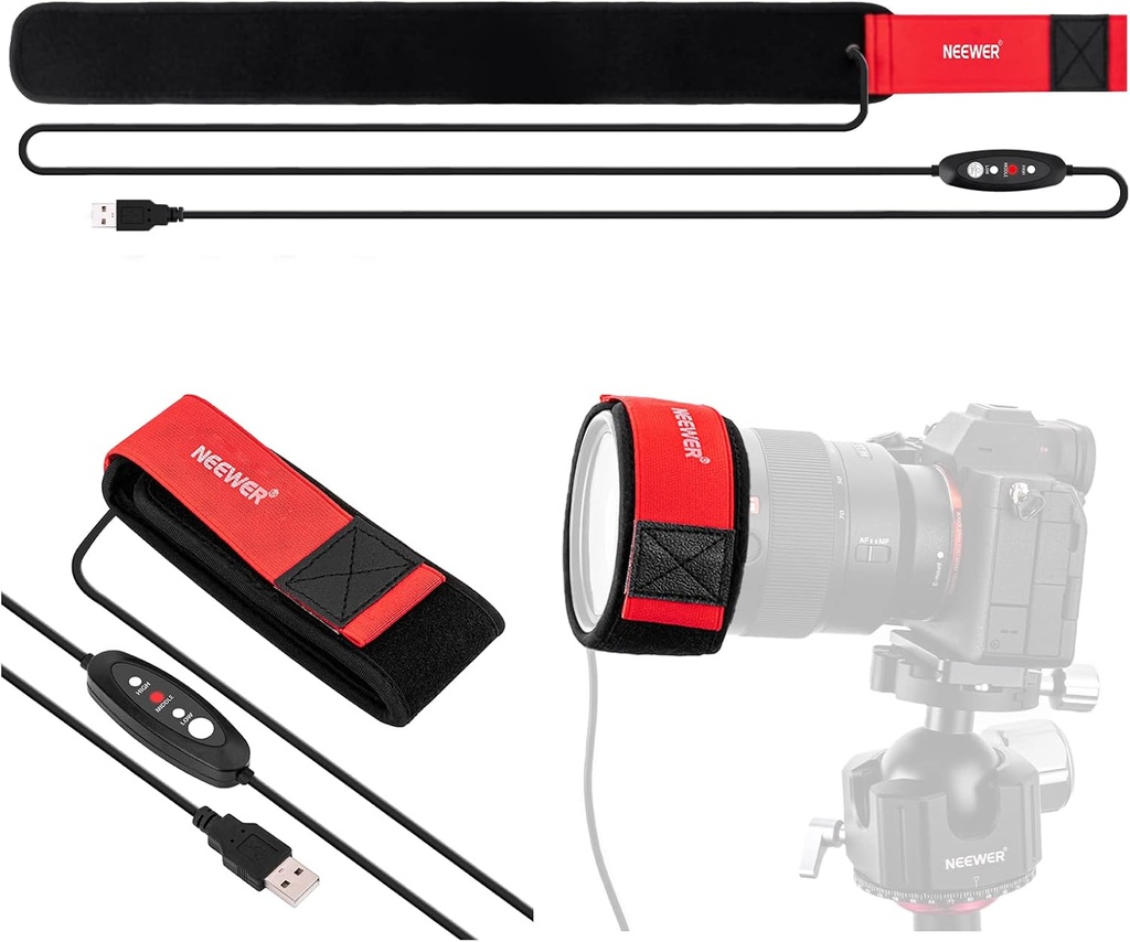 Neewer USB Lens Heater for 600mm Lenses - Anti-Dew Warmer (33000033)