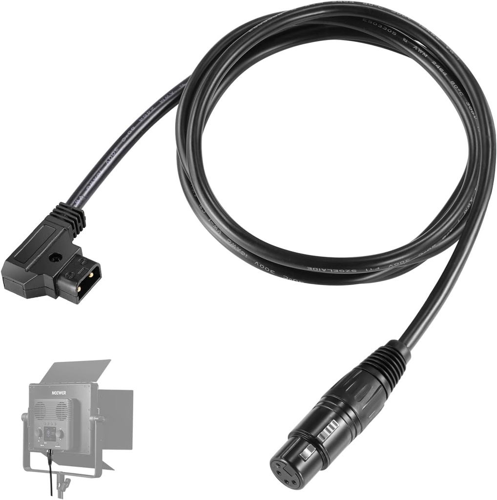 Neewer 6ft/1.8m D-Tap Male to 4 Pin XLR Female Power Cable 10103379