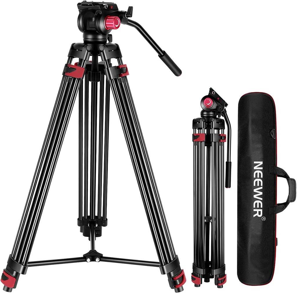 NEEWER 79”/200cm Video Tripod, Heavy Duty Aluminum Alloy Camera Tripod Stand, Load Up to 8kg (10100651).