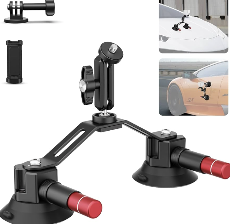 NEEWER Dual Suction Cup Car Mount Kit with 360° Ball Head Magic Arm (10104011)