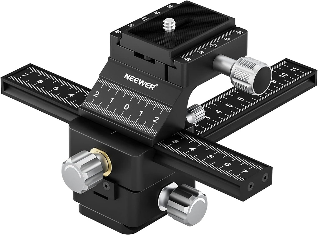 NEEWER 4-Way Macro Focusing Rail Slider with Quick Release Plate