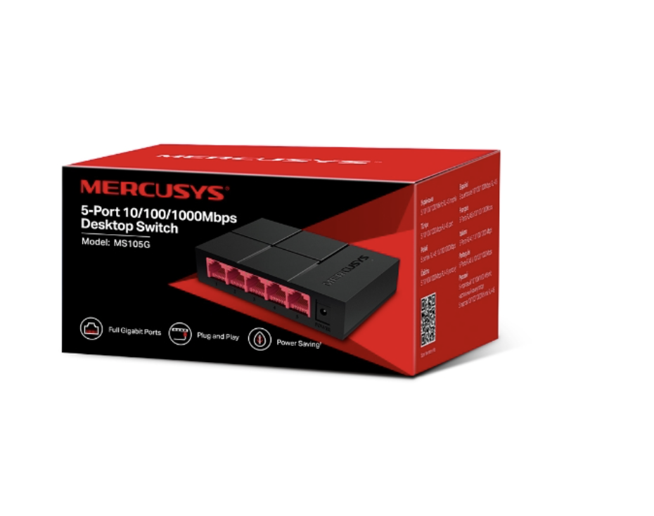 MERCUSYS 5-Port 10/100/1,000 Mbps Desktop Switch MS105G