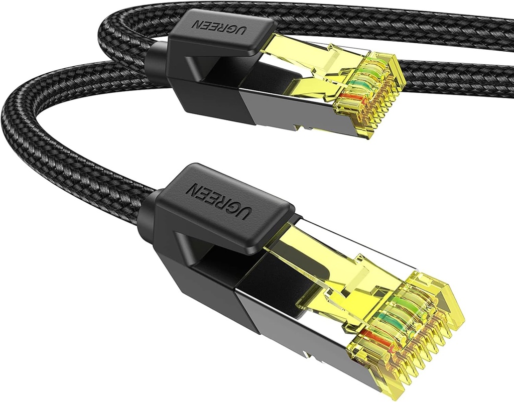 يوجرين 30791 – كابل إيثرنت Cat 7 مضفر من النحاس النقي بطول 10 أمتار (أسود)