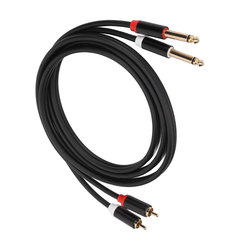 Doonjiey Audio Cable - 2 RCA Male to 2 Jack 6.5mm Male