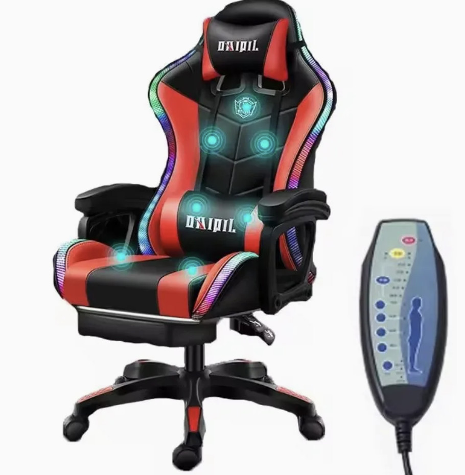 Ergonomic PU Leather Adjustable Reclining Office Game Racing Gaming Computer Chair