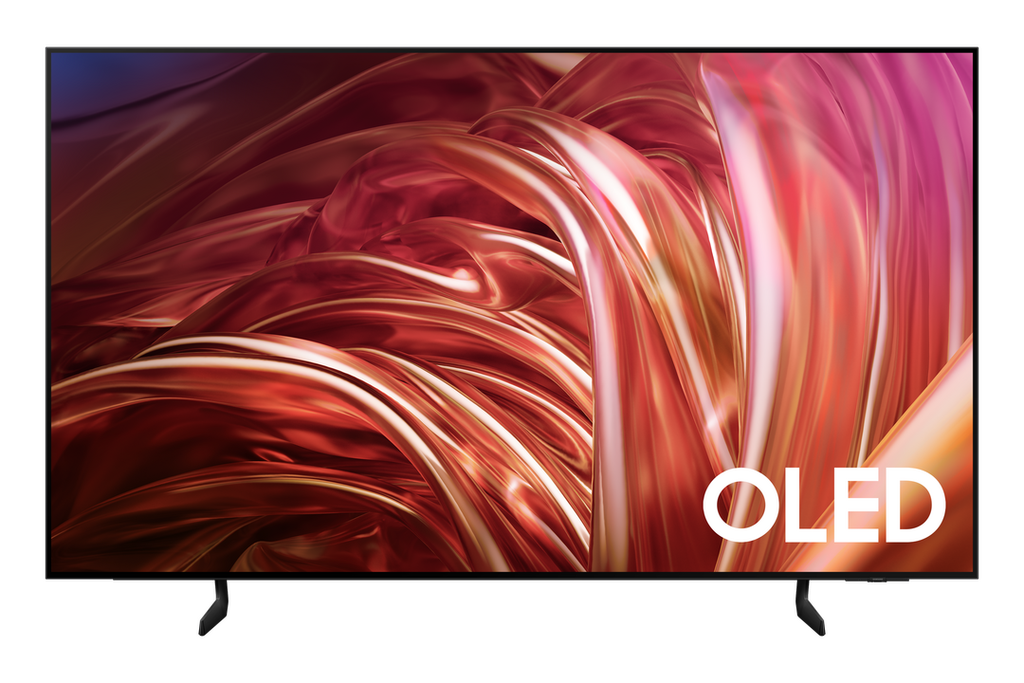 Samsung OLED TV QE77S85DAEXXN (77" OLED screen, 4K resolution, NQ4 AI Gen2 processor, 120Hz refresh rate, Dolby Atmos, FreeSync Premium, ultra-wide viewing angle, bezel-less slim design, OTS Lite sound, SmartThings support)