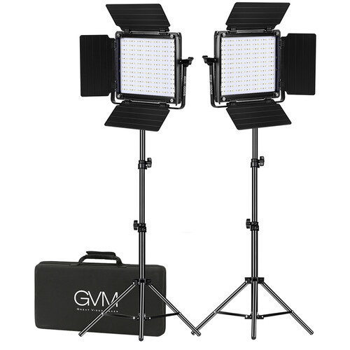 GVM 800D-RGB 40W Bi-Color & RGB LED Studio Video Light (2-Light Kit)
