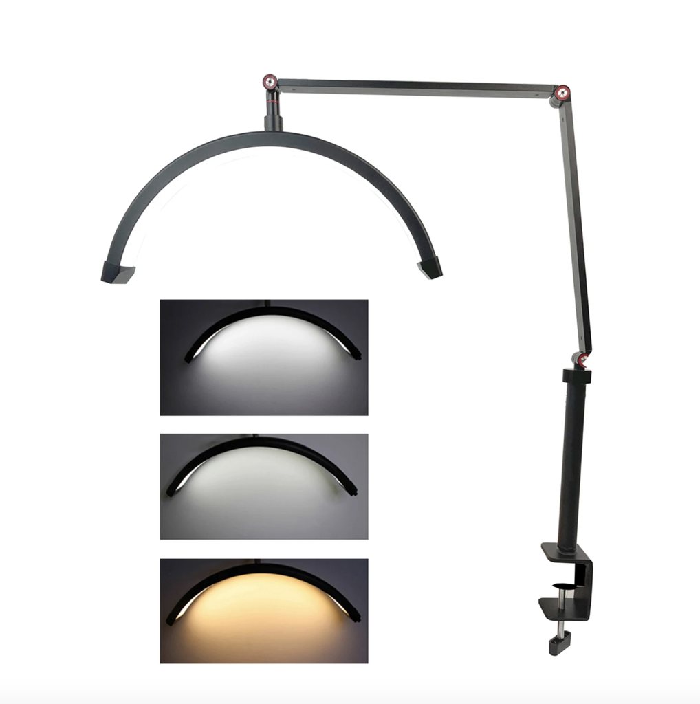HD-M3X Half-Moon Desktop LED Video Light with C-Clamp (16 inch, 20W)