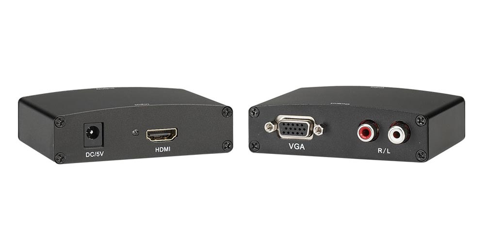 HDMI to VGA Converter with RCA Audio Output and Power Adapter