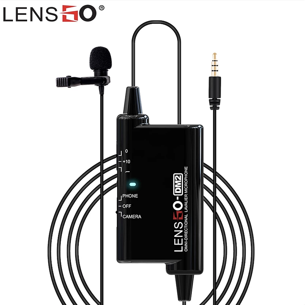 LENSGO LYM-DM2 Wired Lavalier Microphone for Cameras and Smartphones
