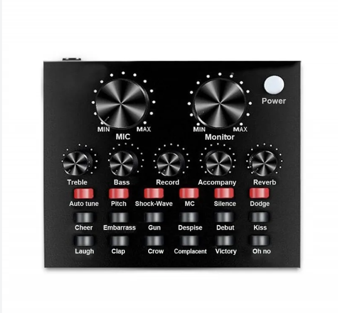 V8 Live Sound Card - External Audio Mixer for Live Streaming and Podcasting