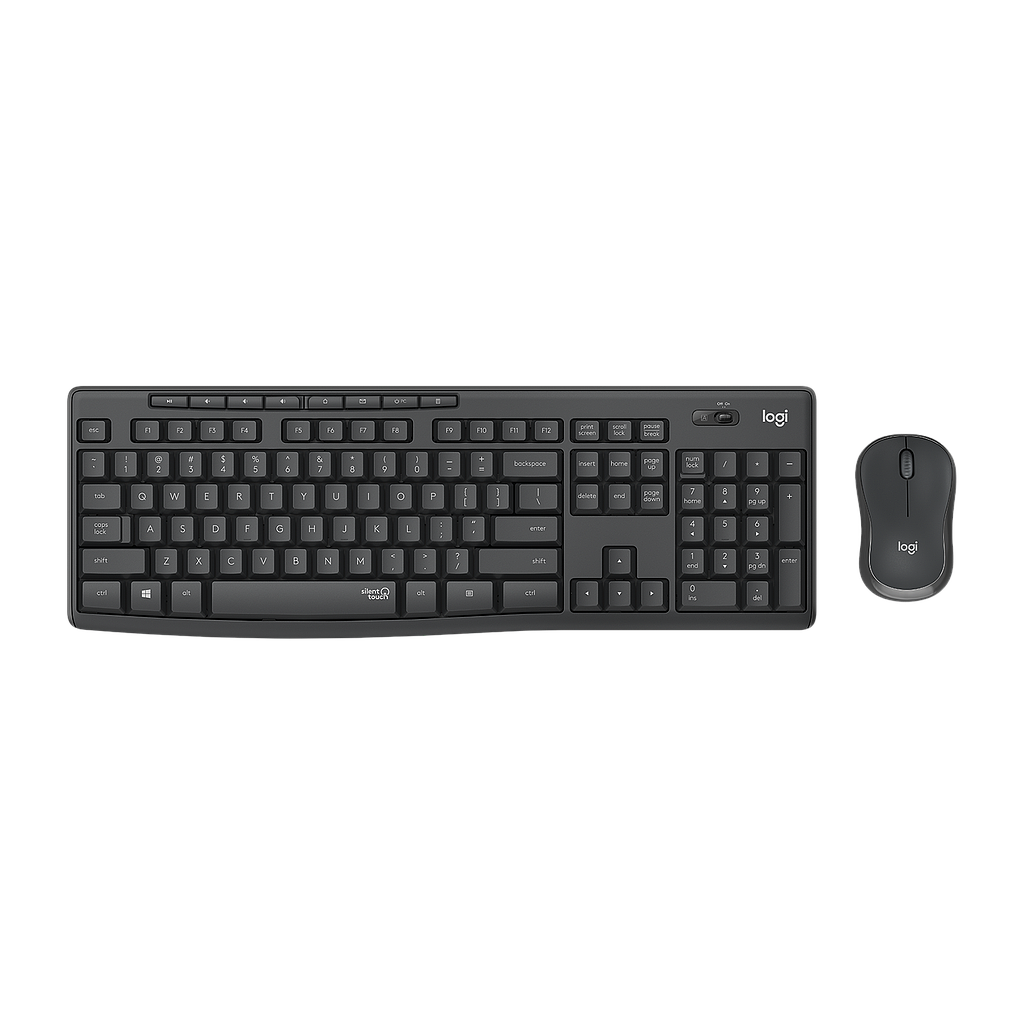LO MK295 SILENT Keyboard & Mouse Set – Gray / White
