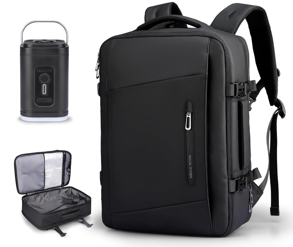 Mark Ryden Vacuum Compression Travel Backpack with Built-in Air Pump Lightweight Laptop Bag, Expandable Airpack Design 35L