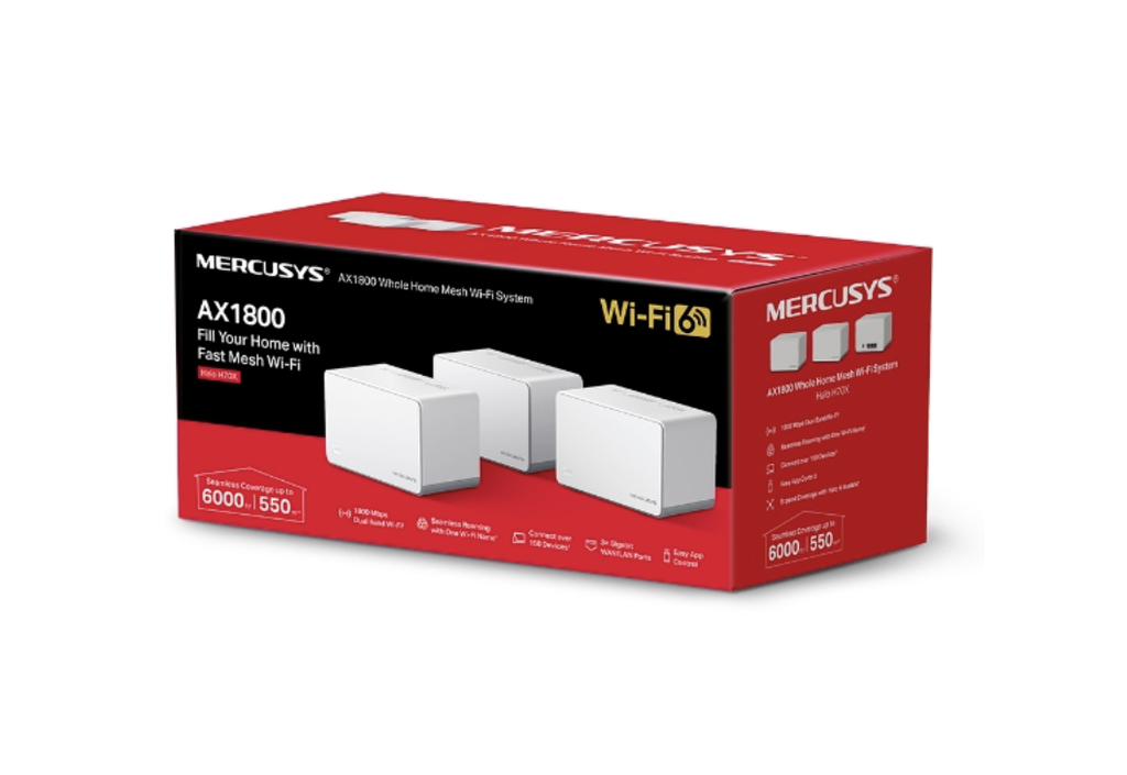MERCUSYS Halo H70X AX1800 Whole Home Mesh Wi-Fi 6 System (1-Pack)