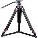 Miliboo MTT609A ترايبود احترافي مع رأس هيدروليكي وقاعدة تثبيت أرضية (مصنوع من الألمنيوم)