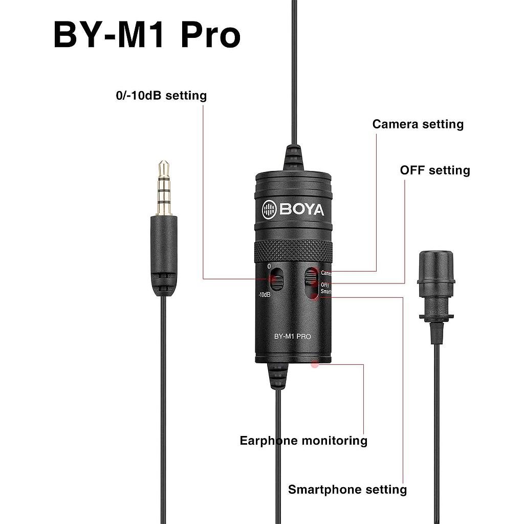 BOYA BY-M1 Pro Omnidirectional Clip-On Lavalier Microphone