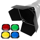 Godox BD-04 Barndoor Kit with Color Filters & Honeycomb Grid