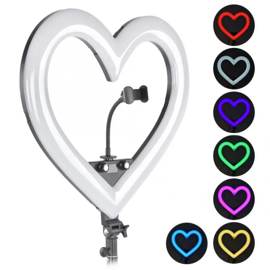 Heart-Shaped RGB LED Ring Light 19" (48W)