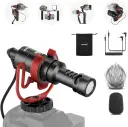 NEEWER Video Microphone for Phone, On Camera Mic Kit with Red Pro Shock Mount Compatible with iPhone Android Smart Phones DSLR Camera Tablet (iPhone Adapter Not Included), CM14 PRO