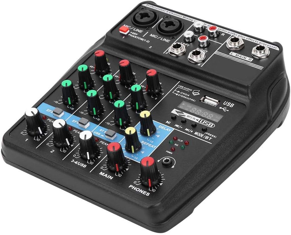 Professional 4-Channel Stage Audio Mixer