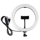 PULUZ PU430B 10.2" (26cm) Dimmable RGB LED Ring Light with Phone Clamp