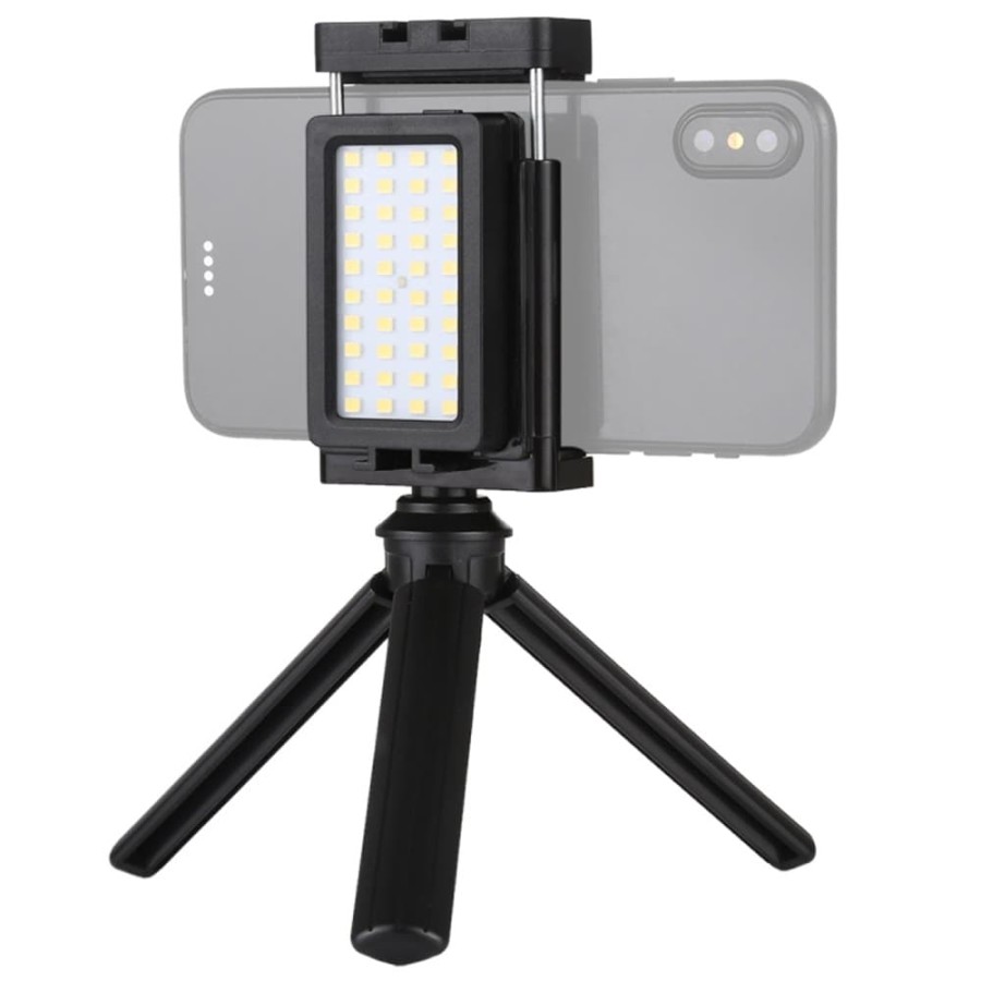 حامل ثلاثي صغير Puluz CL-40 مع حامل هاتف و إضاءة LED