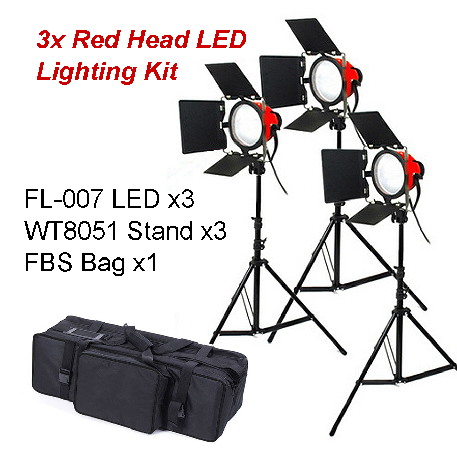 Redhead 3-Light Continuous LED Lighting Kit (3x FL-007, 75W)