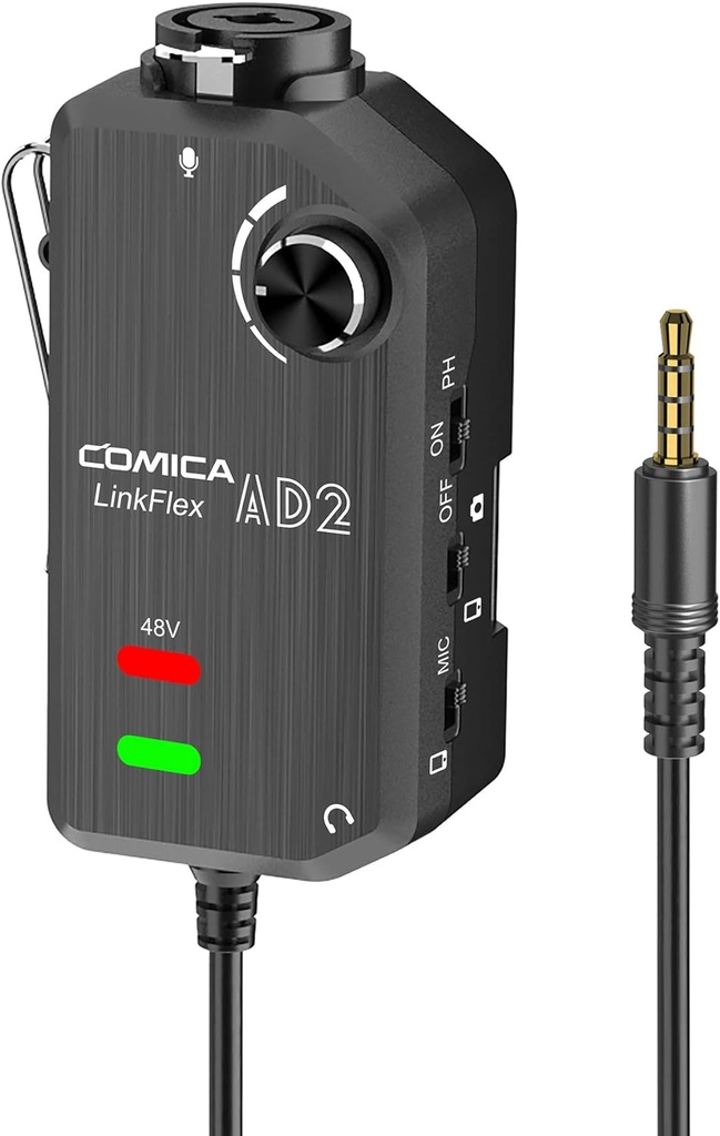Comica LinkFlex AD2 Single-Channel Audio Mixer/Preamp for Camera & Smartphone